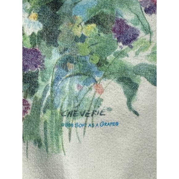Vintage 90’s Soft As A Grape Cheverie Art Flower Crewneck Size XL - Picture 6 of 12